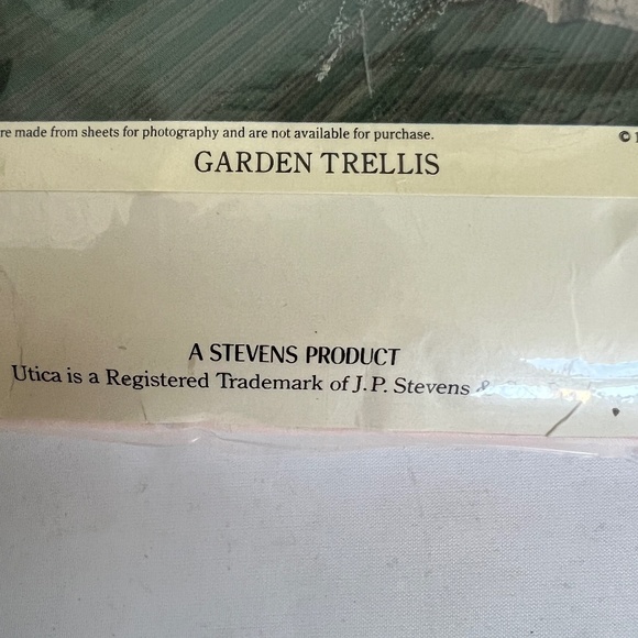 Utica Full Flat Sheet Floral Cotton Blend Percale Garden Trellis New Vintage 80s - Picture 6 of 9